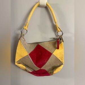 Innue Genuine Leather Patchwork Shoulder Bag Made in Italy